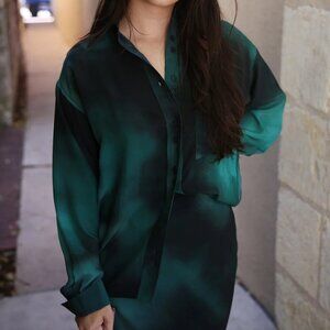 Maria Cher Atacalco Katt Silk CDC Shirt Emerald